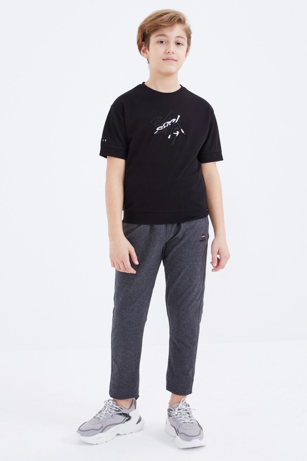 Tommy Life Antrasit Melanj Bağcıklı Dar Paça Basic Erkek Çocuk Eşofman Alt - 10858. 6 Tommy Life Antrasit Melanj Bağcıklı Dar Paça Basic Erkek Çocuk Eşofman Alt - 10858. 6