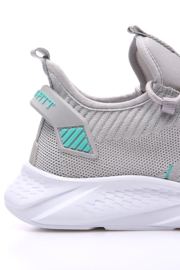 Tommy Life Bej - Turkuaz Lastik Bağcıklı Çizgi Detaylı Yüksek Taban Erkek Spor Ayakkabı - 89067. 4 Tommy Life Bej - Turkuaz Lastik Bağcıklı Çizgi Detaylı Yüksek Taban Erkek Spor Ayakkabı - 89067. 4