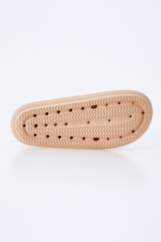 Tommy Life Bej Yüksek Taban Bantlı Erkek Terlik - 89073. 4 Tommy Life Bej Yüksek Taban Bantlı Erkek Terlik - 89073. 4
