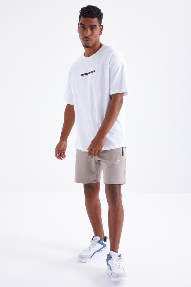 Tommy Life Beyaz Sırtı Yazı Baskılı O Yaka Erkek Oversize T-Shirt - 88100. 7 Tommy Life Beyaz Sırtı Yazı Baskılı O Yaka Erkek Oversize T-Shirt - 88100. 7