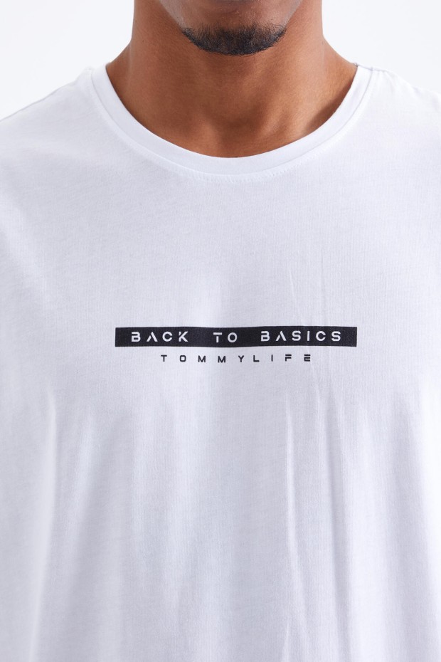 Tommy Life Beyaz Sırtı Yazı Baskılı O Yaka Erkek Oversize T-Shirt - 88100. 4 Tommy Life Beyaz Sırtı Yazı Baskılı O Yaka Erkek Oversize T-Shirt - 88100. 4