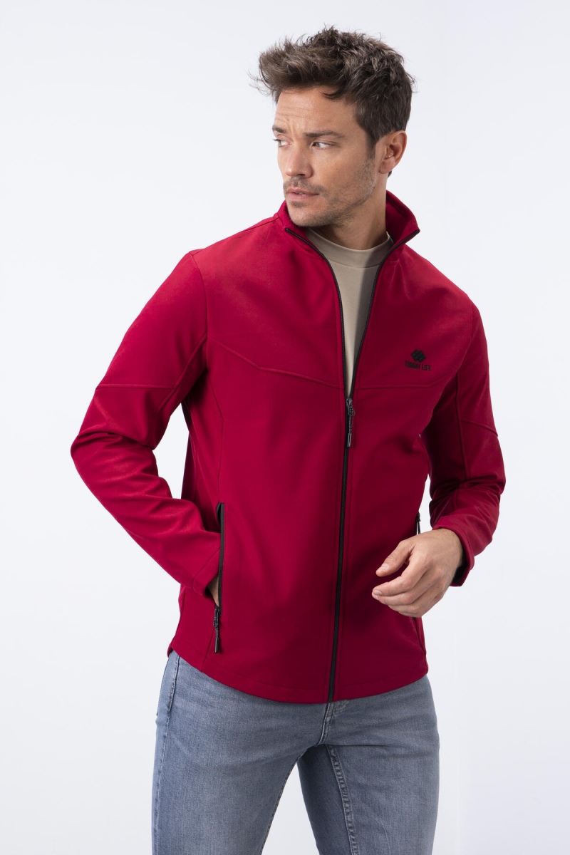 Tommy Life Bordo Fermuarlı Dik Yaka Su ve Rüzgar Geçirmez Softshell Erkek Mont - 88050. 3 Tommy Life Bordo Fermuarlı Dik Yaka Su ve Rüzgar Geçirmez Softshell Erkek Mont - 88050. 3