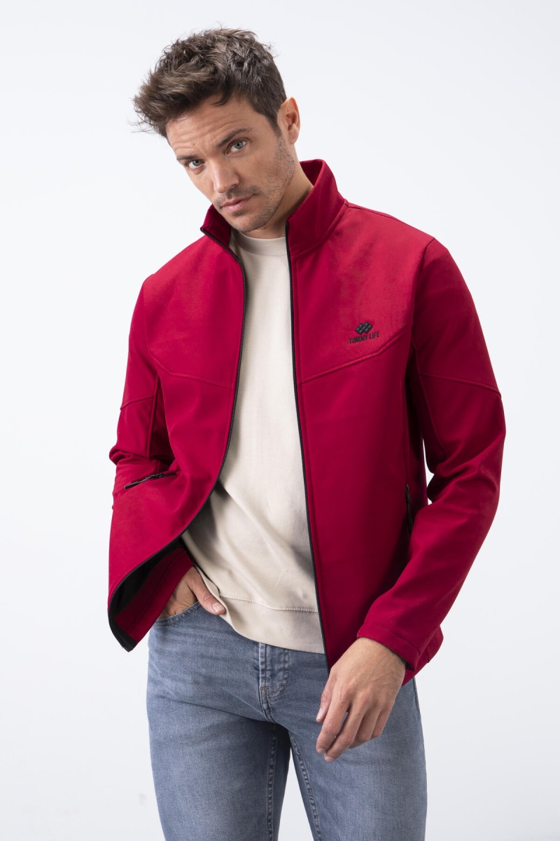 Tommy Life Bordo Fermuarlı Dik Yaka Su ve Rüzgar Geçirmez Softshell Erkek Mont - 88050. 1 Tommy Life Bordo Fermuarlı Dik Yaka Su ve Rüzgar Geçirmez Softshell Erkek Mont - 88050. 1