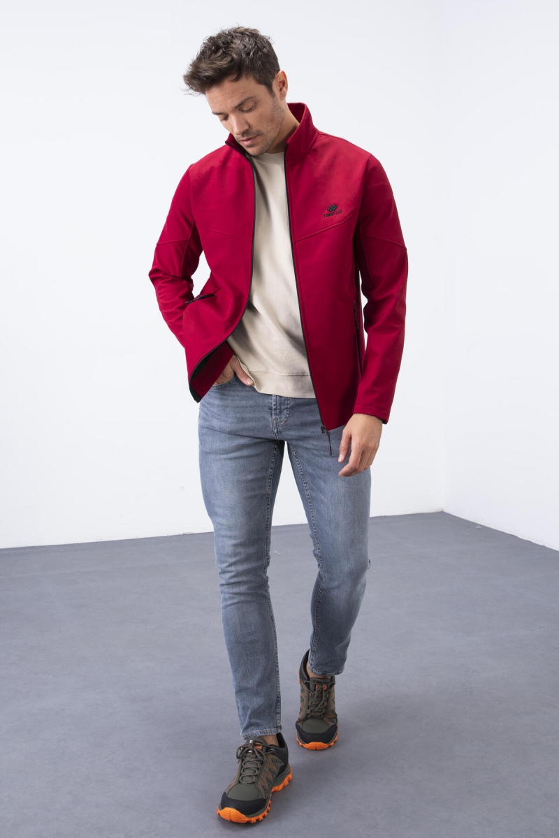 Tommy Life Bordo Fermuarlı Dik Yaka Su ve Rüzgar Geçirmez Softshell Erkek Mont - 88050. 8 Tommy Life Bordo Fermuarlı Dik Yaka Su ve Rüzgar Geçirmez Softshell Erkek Mont - 88050. 8