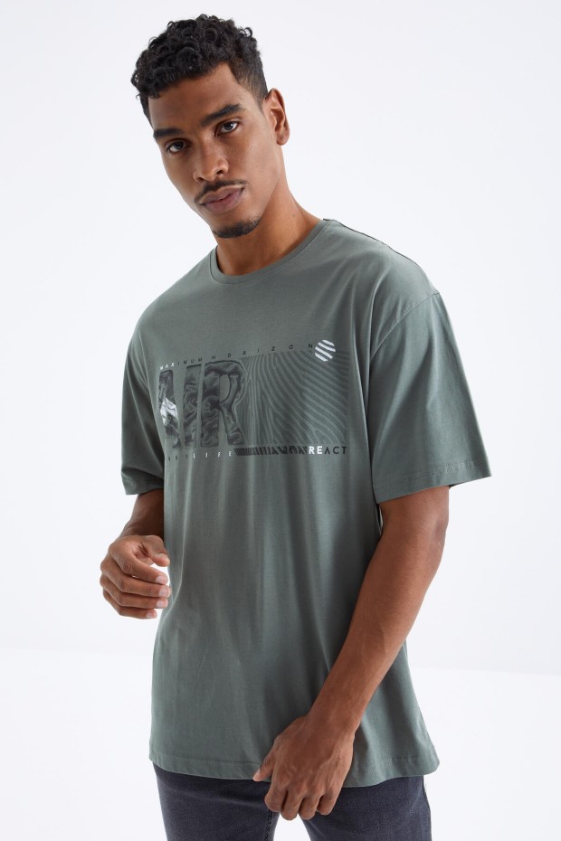 Tommy Life Çağla Air Baskılı O Yaka Erkek Oversize T-Shirt - 88097. 1 Tommy Life Çağla Air Baskılı O Yaka Erkek Oversize T-Shirt - 88097. 1