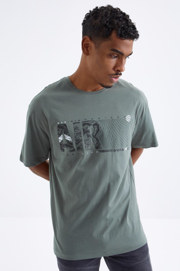 Tommy Life Çağla Air Baskılı O Yaka Erkek Oversize T-Shirt - 88097. 5 Tommy Life Çağla Air Baskılı O Yaka Erkek Oversize T-Shirt - 88097. 5