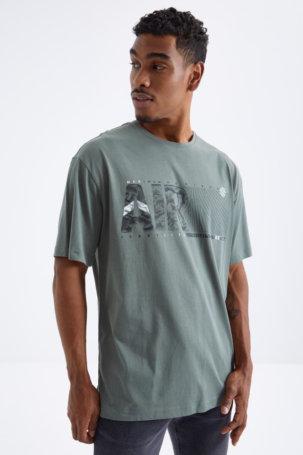 Tommy Life Çağla Air Baskılı O Yaka Erkek Oversize T-Shirt - 88097. 4 Tommy Life Çağla Air Baskılı O Yaka Erkek Oversize T-Shirt - 88097. 4