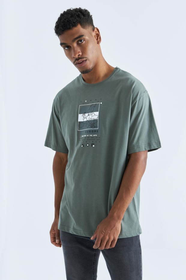 Tommy Life Çağla Baskı Detaylı O Yaka Erkek Oversize T-Shirt - 88094. 1 Tommy Life Çağla Baskı Detaylı O Yaka Erkek Oversize T-Shirt - 88094. 1
