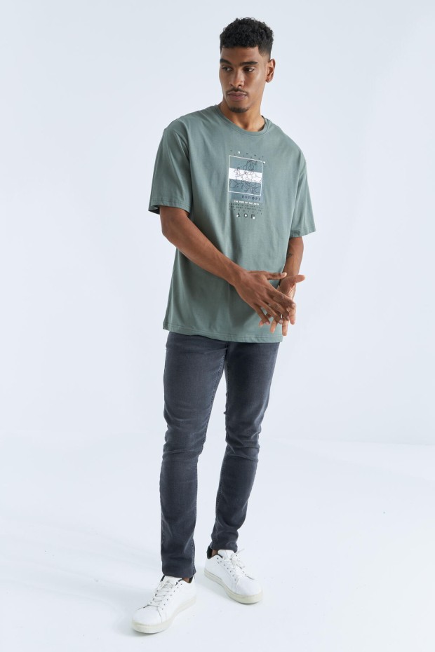 Tommy Life Çağla Baskı Detaylı O Yaka Erkek Oversize T-Shirt - 88094. 4 Tommy Life Çağla Baskı Detaylı O Yaka Erkek Oversize T-Shirt - 88094. 4