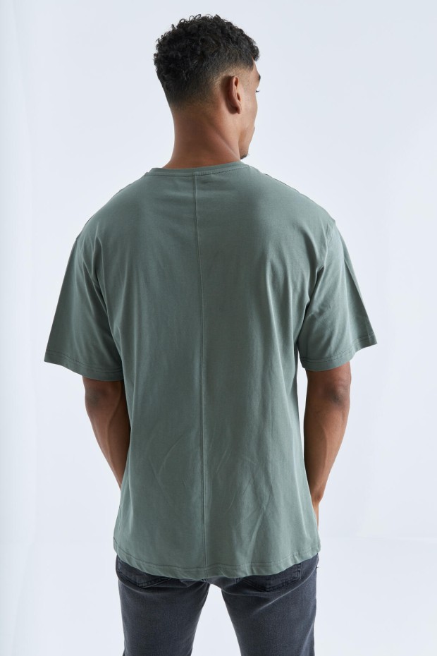 Tommy Life Çağla Baskı Detaylı O Yaka Erkek Oversize T-Shirt - 88094. 7