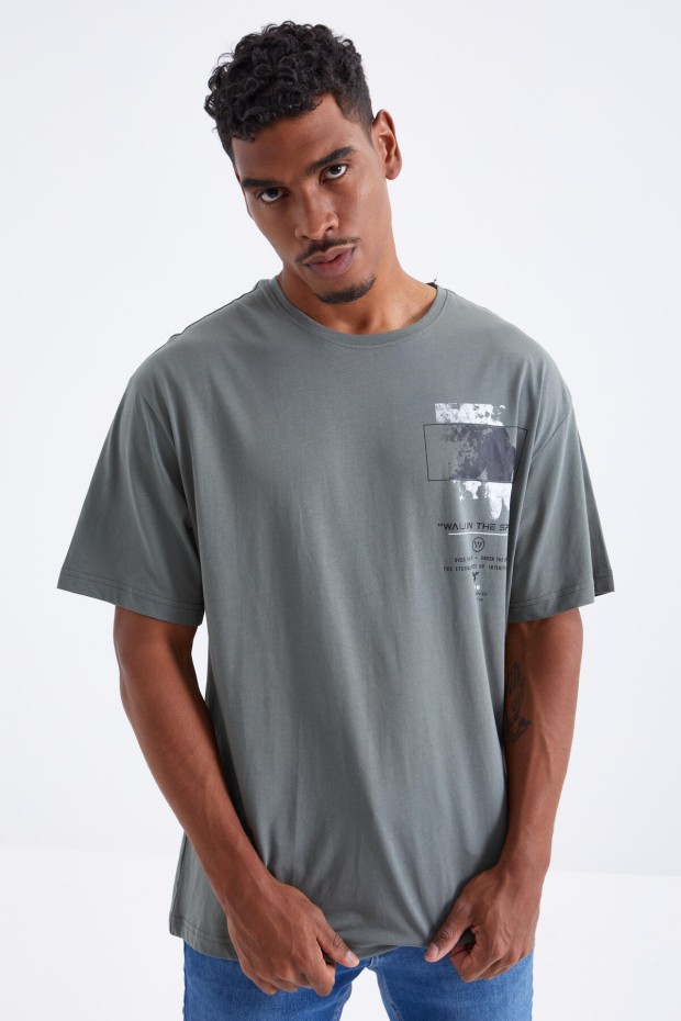 Tommy Life Çağla Baskı Detaylı O Yaka Erkek Oversize T-Shirt - 88099. 3 Tommy Life Çağla Baskı Detaylı O Yaka Erkek Oversize T-Shirt - 88099. 3