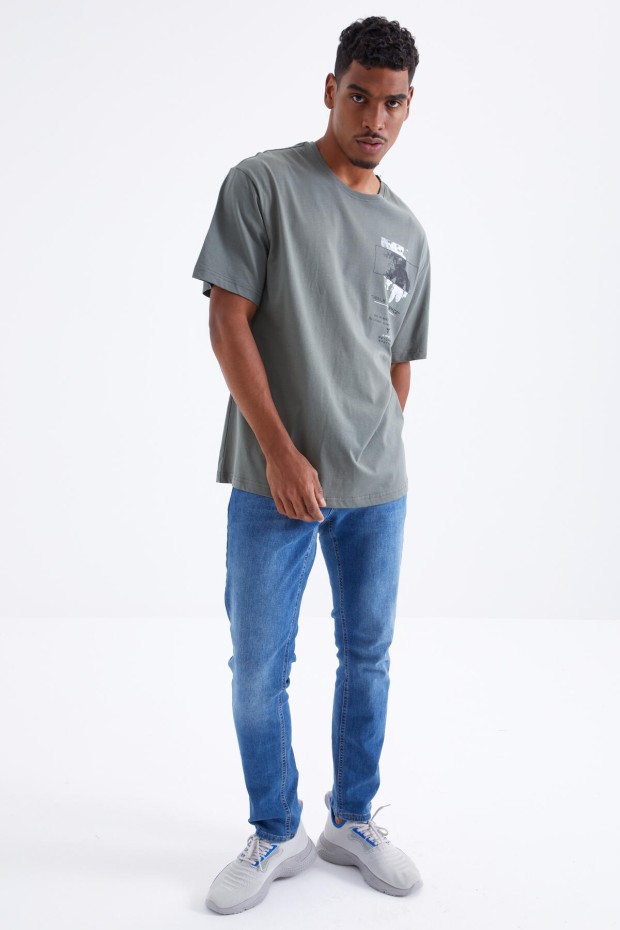 Tommy Life Çağla Baskı Detaylı O Yaka Erkek Oversize T-Shirt - 88099. 7 Tommy Life Çağla Baskı Detaylı O Yaka Erkek Oversize T-Shirt - 88099. 7