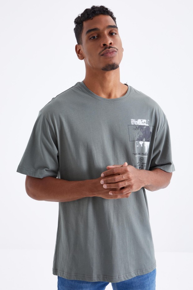 Tommy Life Çağla Baskı Detaylı O Yaka Erkek Oversize T-Shirt - 88099. 5 Tommy Life Çağla Baskı Detaylı O Yaka Erkek Oversize T-Shirt - 88099. 5