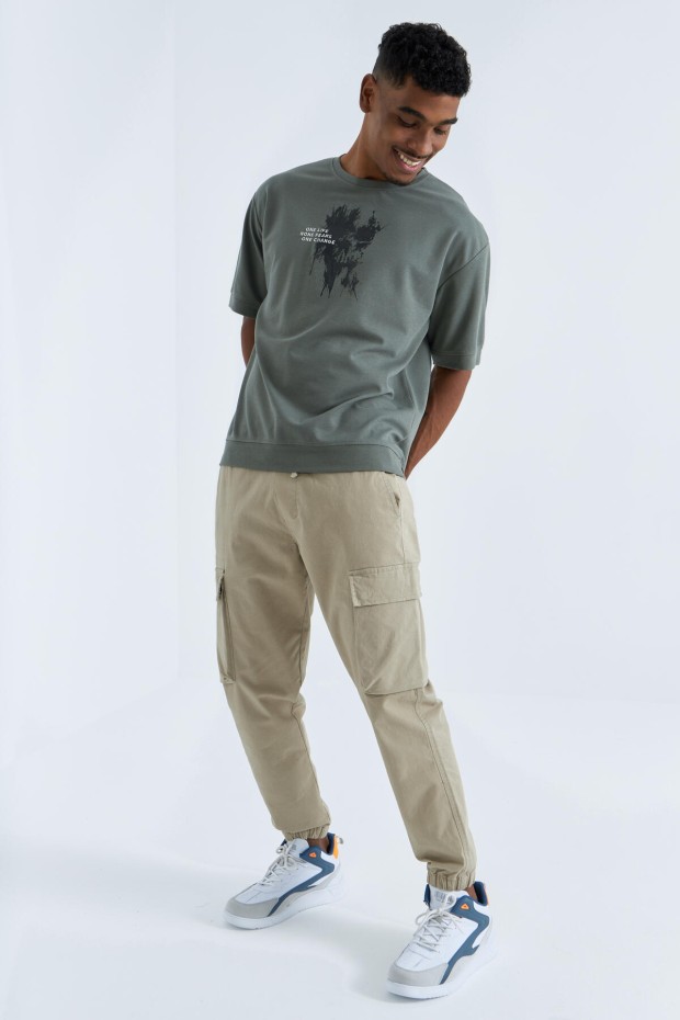 Tommy Life Çağla Baskılı Yazı Nakışlı O Yaka Erkek Oversize T-Shirt - 88105. 8 Tommy Life Çağla Baskılı Yazı Nakışlı O Yaka Erkek Oversize T-Shirt - 88105. 8