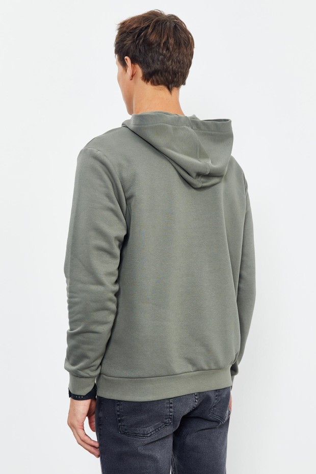 Çağla Air Yazı Baskılı Kapüşonlu Rahat Form Erkek Sweatshirt - 88009 - 7