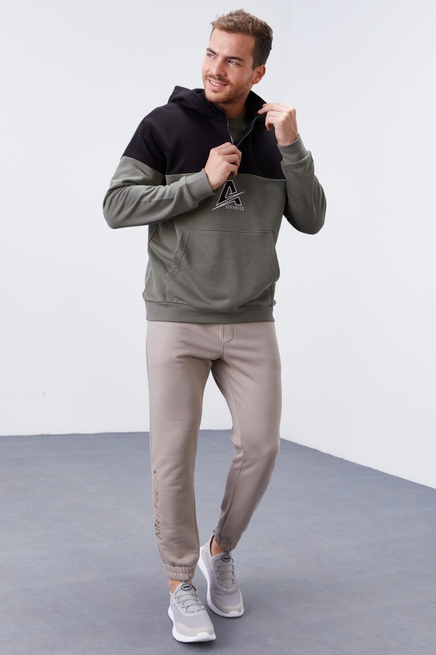 Tommy Life Çağla Nakış Detaylı Yarım Fermuar Kapüşonlu Erkek Sweatshirt - 88033. 6 Tommy Life Çağla Nakış Detaylı Yarım Fermuar Kapüşonlu Erkek Sweatshirt - 88033. 6