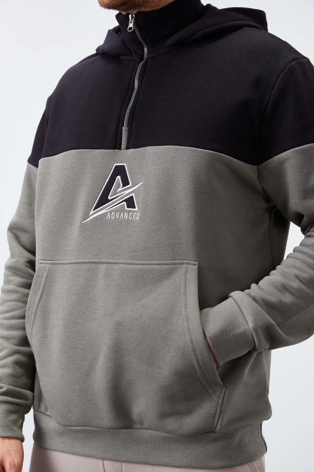 Tommy Life Çağla Nakış Detaylı Yarım Fermuar Kapüşonlu Erkek Sweatshirt - 88033. 8 Tommy Life Çağla Nakış Detaylı Yarım Fermuar Kapüşonlu Erkek Sweatshirt - 88033. 8