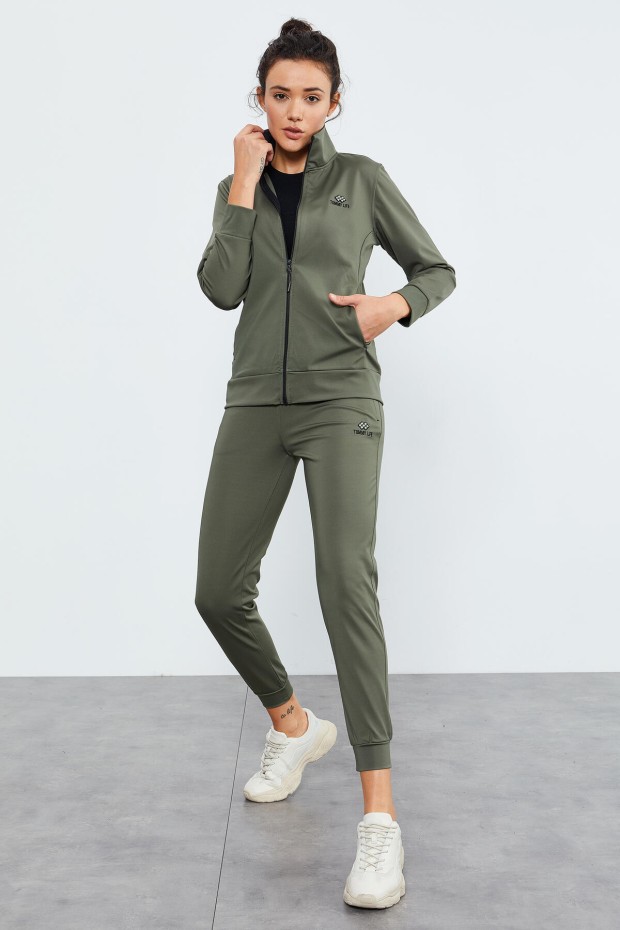 Tommy Life Çağla Fermuar Cepli Dalgıç Kumaş Standart Kalıp Jogger Kadın Eşofman Takımı - 95271. 8