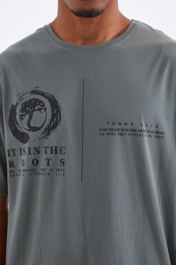 Tommy Life Çağla Minimal Baskılı O Yaka Erkek Oversize T-Shirt - 88096. 8