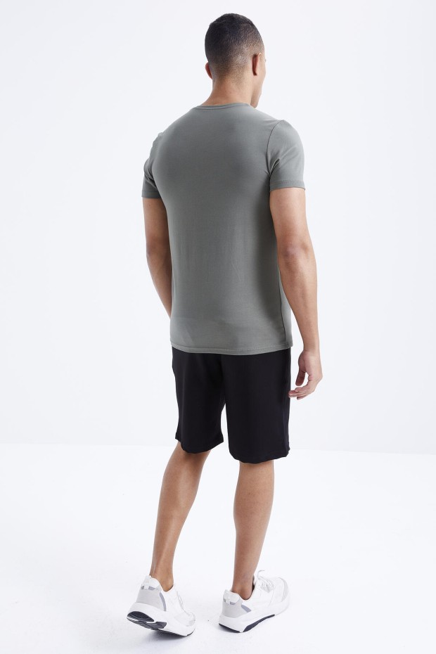 Tommy Life Çağla - Siyah Baskı Detaylı O Yaka Standart Kalıp Bermuda Erkek Şort Takım - 85171. 5 Tommy Life Çağla - Siyah Baskı Detaylı O Yaka Standart Kalıp Bermuda Erkek Şort Takım - 85171. 5