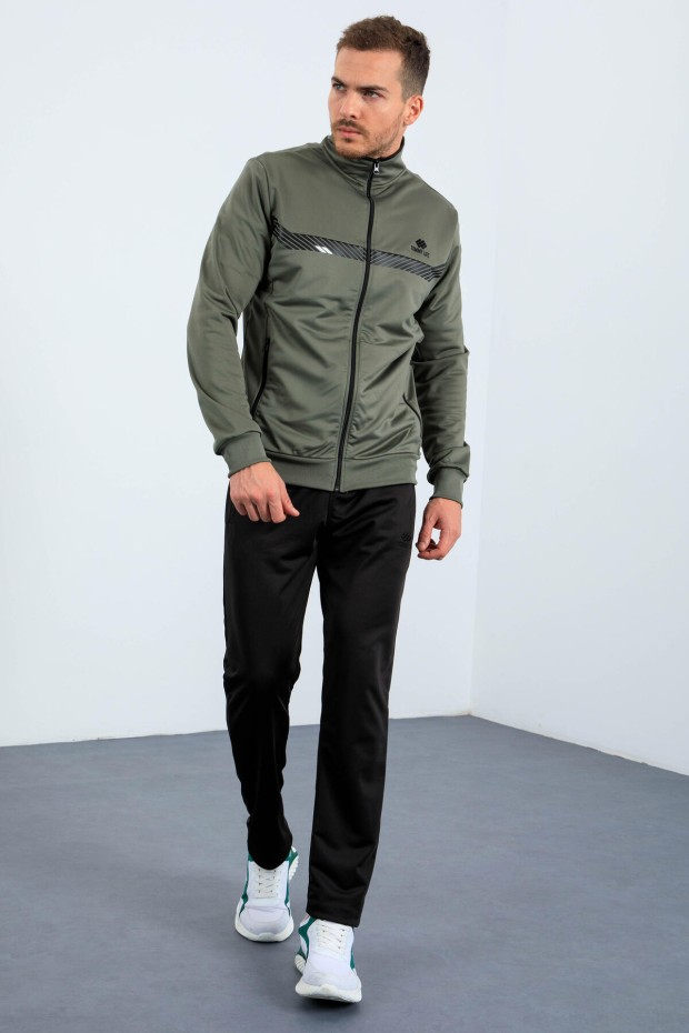 Tommy Life Çağla - Siyah Dik Yaka Fermuarlı Standart Kalıp Erkek Eşofman Takımı - 85163. 3 Tommy Life Çağla - Siyah Dik Yaka Fermuarlı Standart Kalıp Erkek Eşofman Takımı - 85163. 3