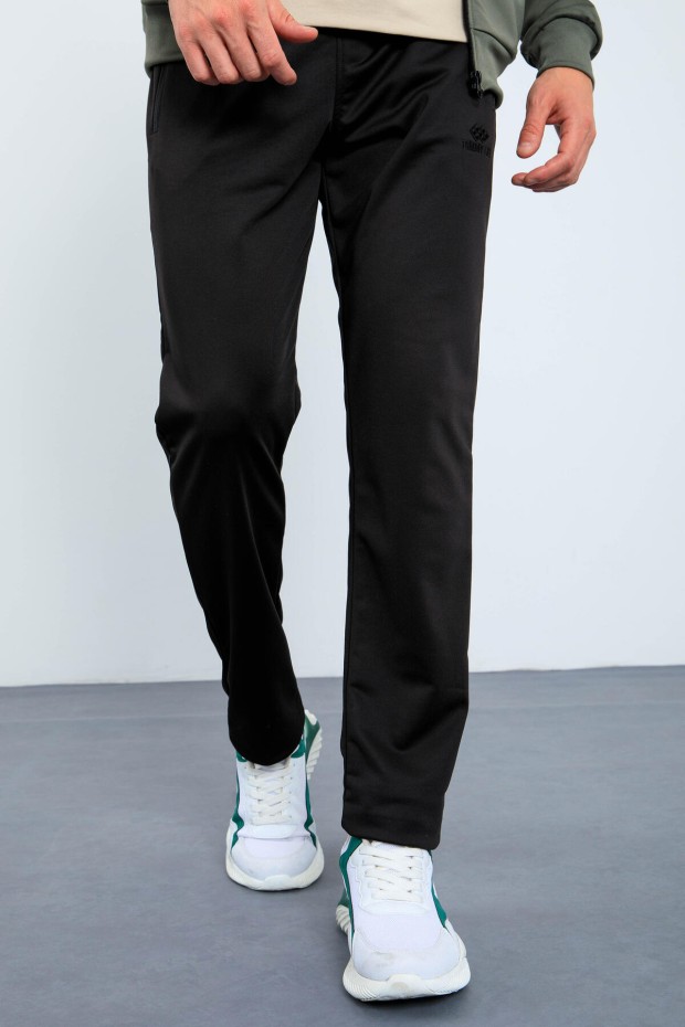Tommy Life Çağla - Siyah Dik Yaka Fermuarlı Standart Kalıp Erkek Eşofman Takımı - 85163. 2 Tommy Life Çağla - Siyah Dik Yaka Fermuarlı Standart Kalıp Erkek Eşofman Takımı - 85163. 2