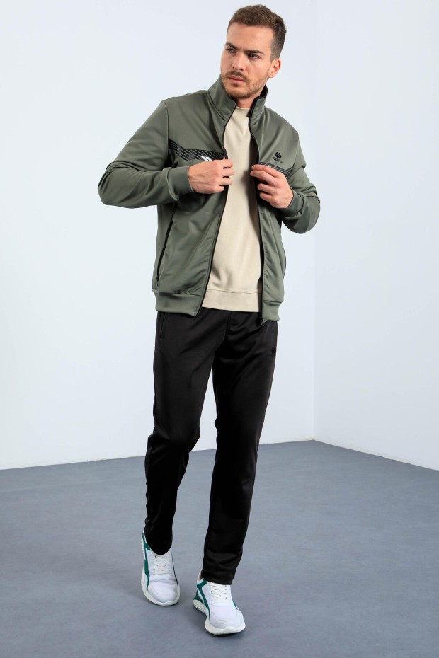 Tommy Life Çağla - Siyah Dik Yaka Fermuarlı Standart Kalıp Erkek Eşofman Takımı - 85163. 8 Tommy Life Çağla - Siyah Dik Yaka Fermuarlı Standart Kalıp Erkek Eşofman Takımı - 85163. 8