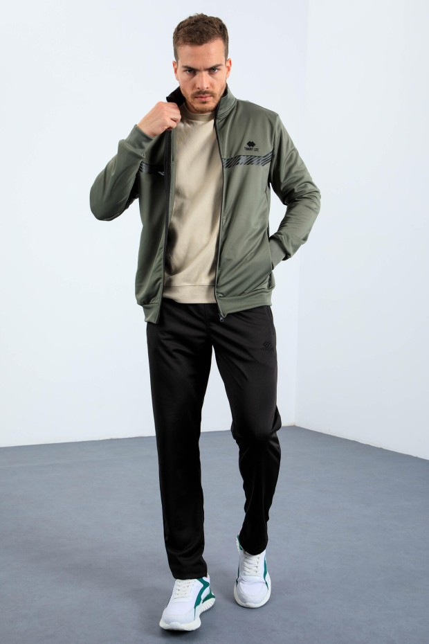 Tommy Life Çağla - Siyah Dik Yaka Fermuarlı Standart Kalıp Erkek Eşofman Takımı - 85163. 6 Tommy Life Çağla - Siyah Dik Yaka Fermuarlı Standart Kalıp Erkek Eşofman Takımı - 85163. 6