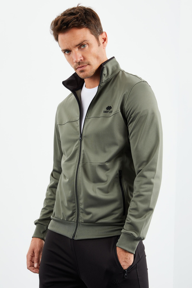 Tommy Life Çağla - Siyah Dik Yaka Fermuarlı Standart Kalıp Klasik Paça Erkek Eşofman Takımı - 85162. 1 Tommy Life Çağla - Siyah Dik Yaka Fermuarlı Standart Kalıp Klasik Paça Erkek Eşofman Takımı - 85162. 1