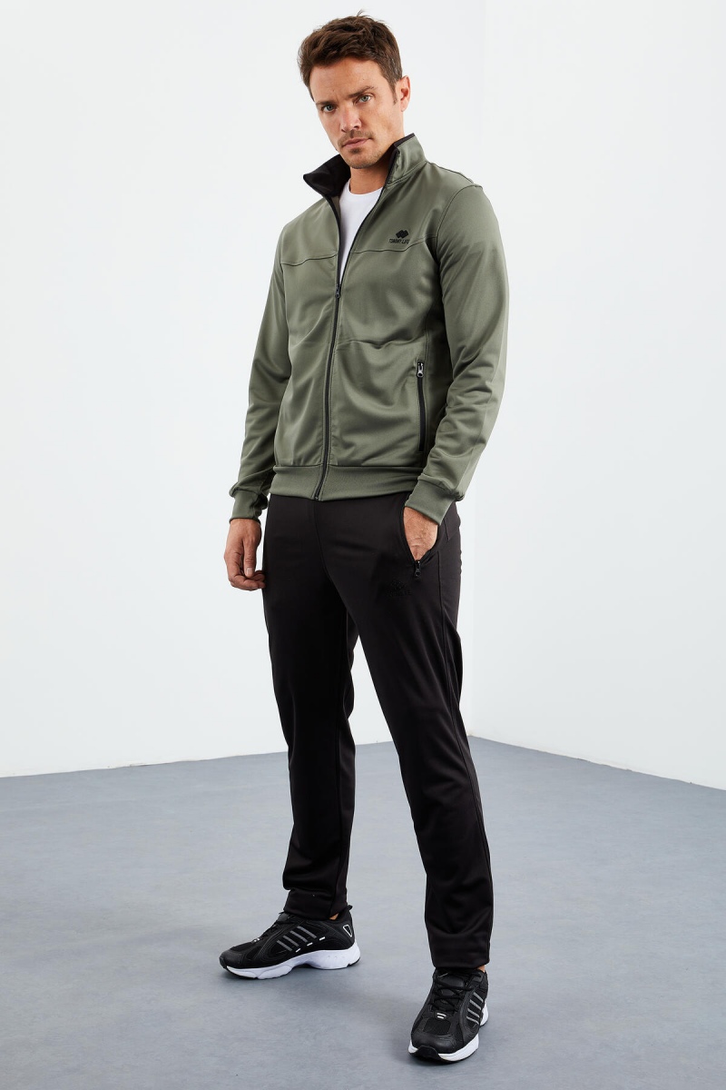 Tommy Life Çağla - Siyah Dik Yaka Fermuarlı Standart Kalıp Klasik Paça Erkek Eşofman Takımı - 85162. 8 Tommy Life Çağla - Siyah Dik Yaka Fermuarlı Standart Kalıp Klasik Paça Erkek Eşofman Takımı - 85162. 8