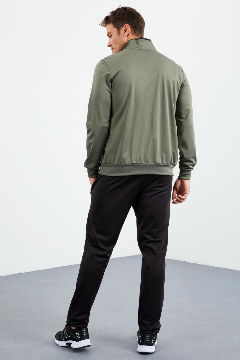 Tommy Life Çağla - Siyah Dik Yaka Fermuarlı Standart Kalıp Klasik Paça Erkek Eşofman Takımı - 85162. 6 Tommy Life Çağla - Siyah Dik Yaka Fermuarlı Standart Kalıp Klasik Paça Erkek Eşofman Takımı - 85162. 6
