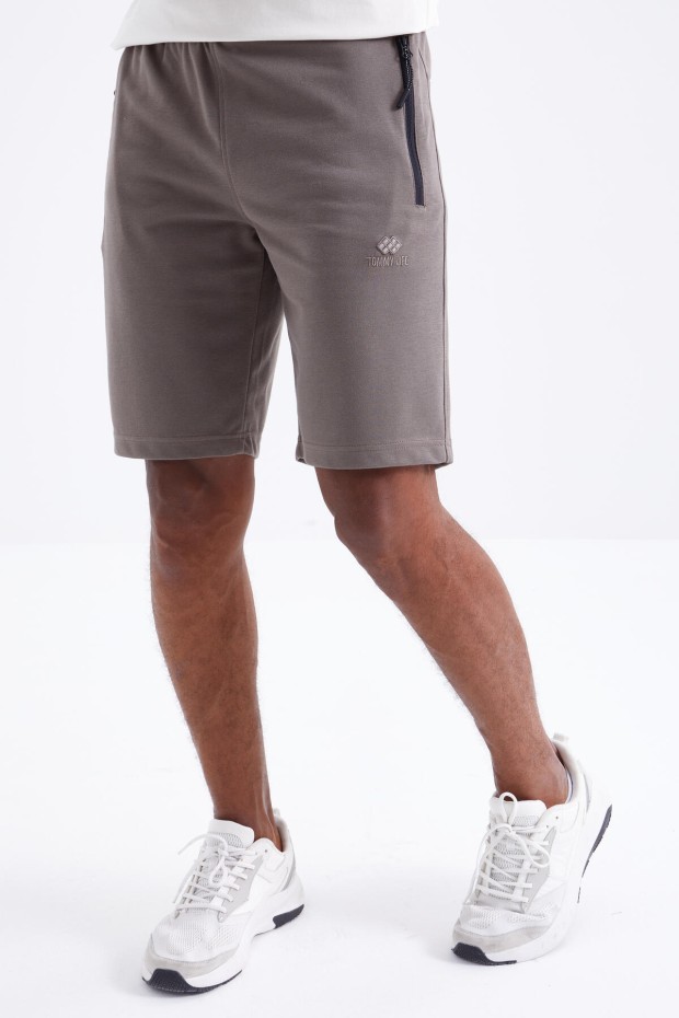 Tommy Life Camel Fermuar Cepli Bağcıklı Standart Kalıp Erkek Şort - 81210. 2 Tommy Life Camel Fermuar Cepli Bağcıklı Standart Kalıp Erkek Şort - 81210. 2