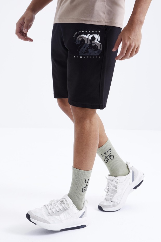 Tommy Life Camel - Siyah Baskı Detaylı O Yaka Standart Kalıp Bermuda Erkek Şort Takım - 85171. 8 Tommy Life Camel - Siyah Baskı Detaylı O Yaka Standart Kalıp Bermuda Erkek Şort Takım - 85171. 8