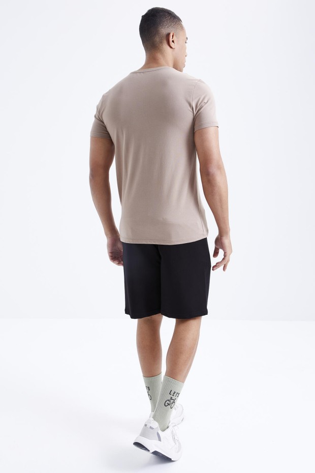 Tommy Life Camel - Siyah Baskı Detaylı O Yaka Standart Kalıp Bermuda Erkek Şort Takım - 85171. 5 Tommy Life Camel - Siyah Baskı Detaylı O Yaka Standart Kalıp Bermuda Erkek Şort Takım - 85171. 5