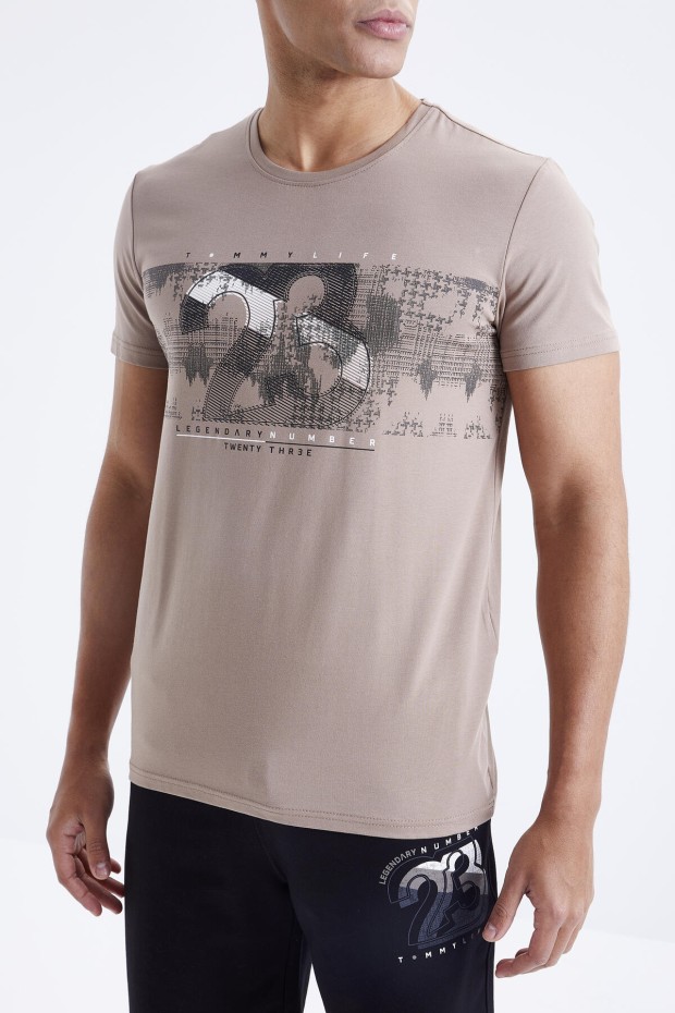 Tommy Life Camel - Siyah Baskı Detaylı O Yaka Standart Kalıp Bermuda Erkek Şort Takım - 85171. 4 Tommy Life Camel - Siyah Baskı Detaylı O Yaka Standart Kalıp Bermuda Erkek Şort Takım - 85171. 4