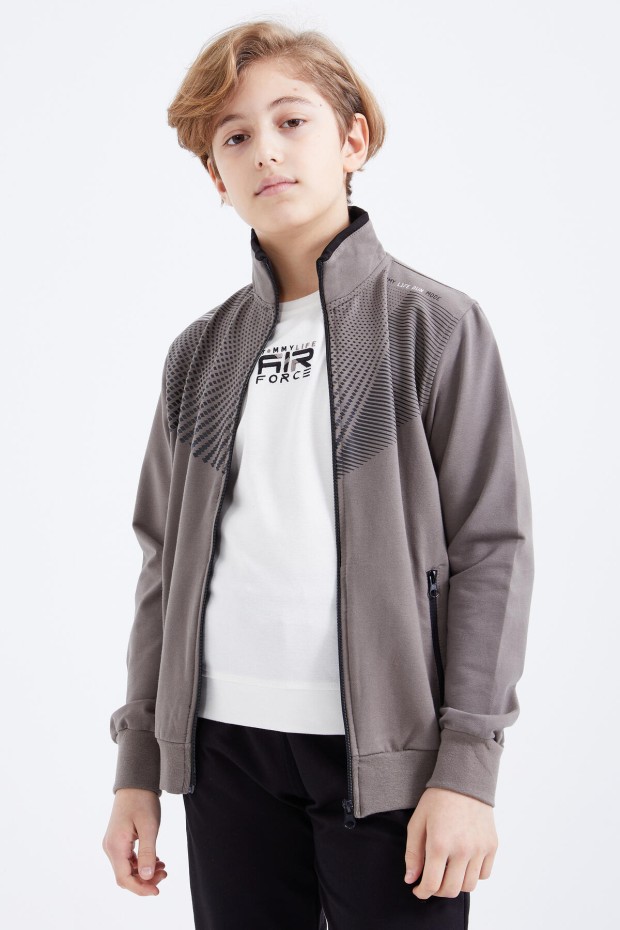 Tommy Life Camel - Siyah Baskılı Fermuarlı Dik Yaka Standart Kalıp Erkek Çocuk Eşofman Takımı - 10809. 7 Tommy Life Camel - Siyah Baskılı Fermuarlı Dik Yaka Standart Kalıp Erkek Çocuk Eşofman Takımı - 10809. 7