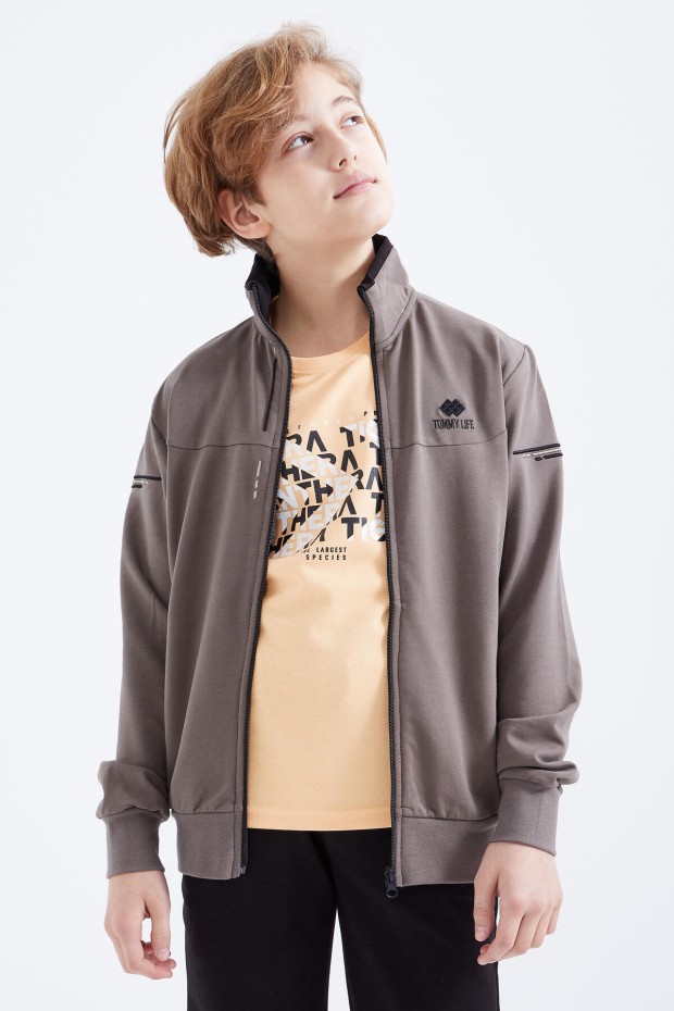 Tommy Life Camel - Siyah Dik Yaka Fermuarlı Standart Kalıp Erkek Çocuk Eşofman Takımı - 10811. 1 Tommy Life Camel - Siyah Dik Yaka Fermuarlı Standart Kalıp Erkek Çocuk Eşofman Takımı - 10811. 1