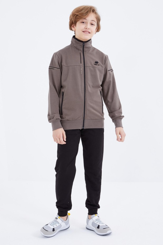 Tommy Life Camel - Siyah Dik Yaka Fermuarlı Standart Kalıp Erkek Çocuk Eşofman Takımı - 10811. 8 Tommy Life Camel - Siyah Dik Yaka Fermuarlı Standart Kalıp Erkek Çocuk Eşofman Takımı - 10811. 8