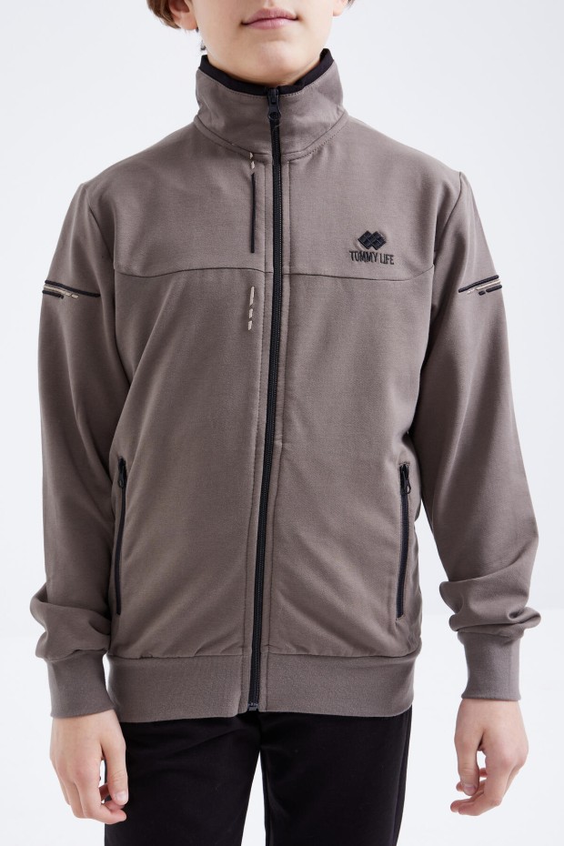 Tommy Life Camel - Siyah Dik Yaka Fermuarlı Standart Kalıp Erkek Çocuk Eşofman Takımı - 10811. 4 Tommy Life Camel - Siyah Dik Yaka Fermuarlı Standart Kalıp Erkek Çocuk Eşofman Takımı - 10811. 4