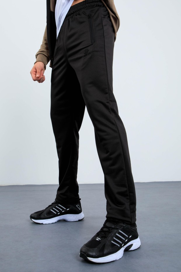 Tommy Life Camel - Siyah Dik Yaka Fermuarlı Standart Kalıp Erkek Eşofman Takımı - 85163. 2 Tommy Life Camel - Siyah Dik Yaka Fermuarlı Standart Kalıp Erkek Eşofman Takımı - 85163. 2