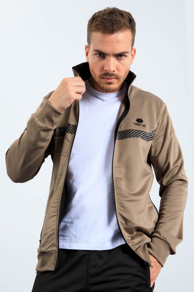 Tommy Life Camel - Siyah Dik Yaka Fermuarlı Standart Kalıp Erkek Eşofman Takımı - 85163. 5 Tommy Life Camel - Siyah Dik Yaka Fermuarlı Standart Kalıp Erkek Eşofman Takımı - 85163. 5