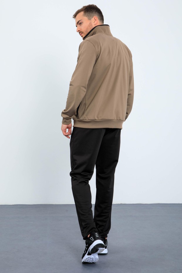 Tommy Life Camel - Siyah Dik Yaka Fermuarlı Standart Kalıp Erkek Eşofman Takımı - 85163. 4 Tommy Life Camel - Siyah Dik Yaka Fermuarlı Standart Kalıp Erkek Eşofman Takımı - 85163. 4