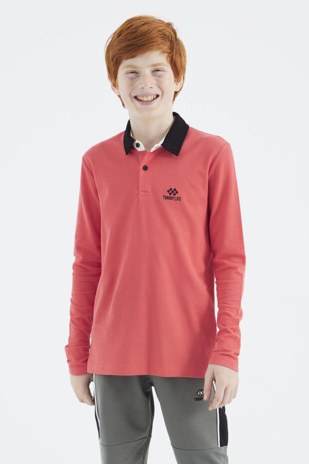 Coral Polo Yaka Basic Erkek Çocuk T-Shirt - 11171 - 1