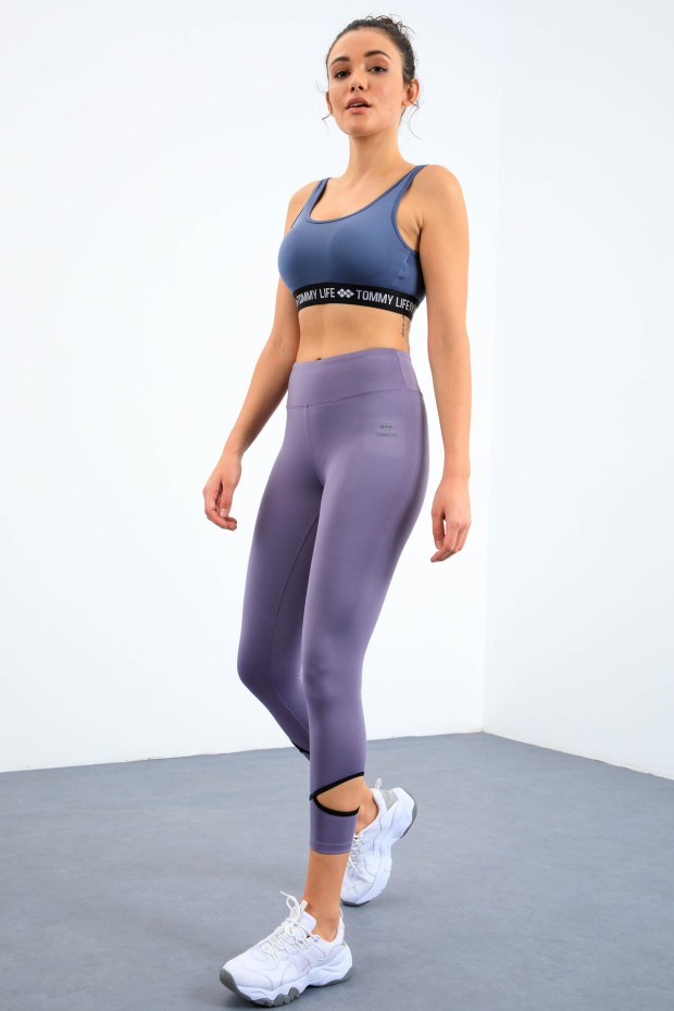 Tommy Life Eflatun Bilekleri Pencereli Yüksel Bel Slim Fit Dar Paça Kadın Tayt - 94610. 7 Tommy Life Eflatun Bilekleri Pencereli Yüksel Bel Slim Fit Dar Paça Kadın Tayt - 94610. 7
