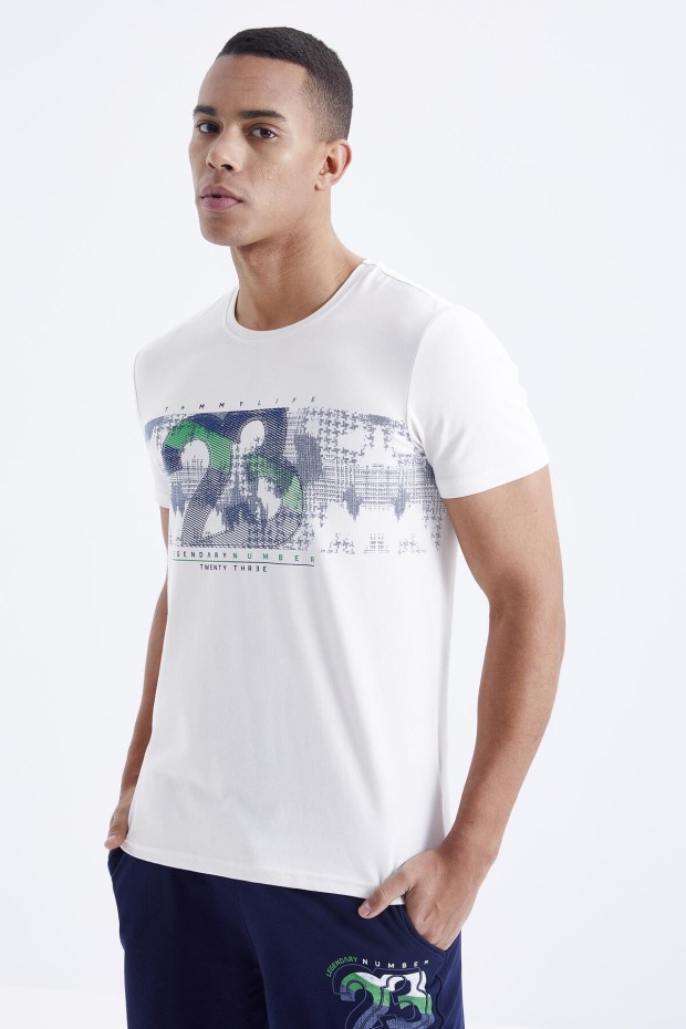 Tommy Life Ekru - İndigo Baskı Detaylı O Yaka Standart Kalıp Bermuda Erkek Şort Takım - 85171. 1 Tommy Life Ekru - İndigo Baskı Detaylı O Yaka Standart Kalıp Bermuda Erkek Şort Takım - 85171. 1