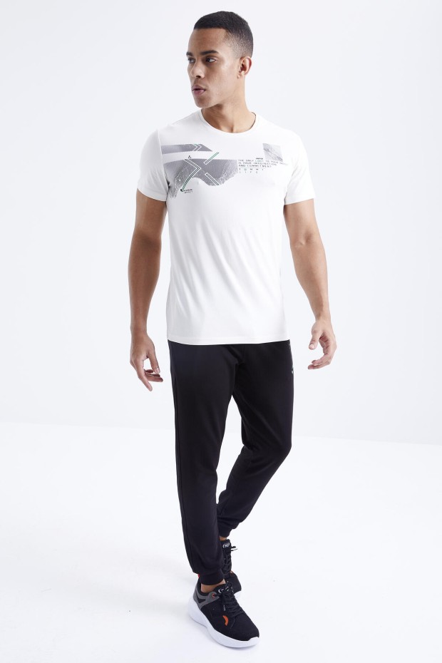 Tommy Life Ekru - Siyah Baskı Detaylı O Yaka Standart Kalıp Manşetli Erkek Eşofman Takım - 85174. 1 Tommy Life Ekru - Siyah Baskı Detaylı O Yaka Standart Kalıp Manşetli Erkek Eşofman Takım - 85174. 1
