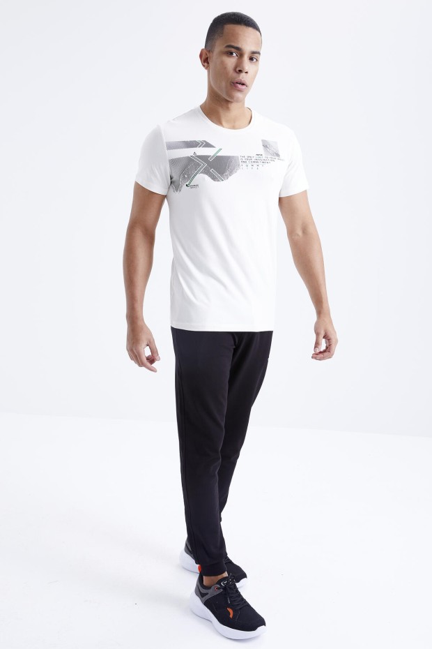 Tommy Life Ekru - Siyah Baskı Detaylı O Yaka Standart Kalıp Manşetli Erkek Eşofman Takım - 85174. 6 Tommy Life Ekru - Siyah Baskı Detaylı O Yaka Standart Kalıp Manşetli Erkek Eşofman Takım - 85174. 6