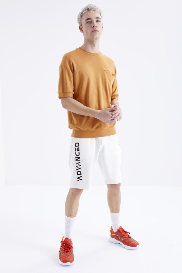Tommy Life Ekru Yazı Nakışlı Bağcıklı Standart Kalıp Erkek Şort - 81223. 1 Tommy Life Ekru Yazı Nakışlı Bağcıklı Standart Kalıp Erkek Şort - 81223. 1