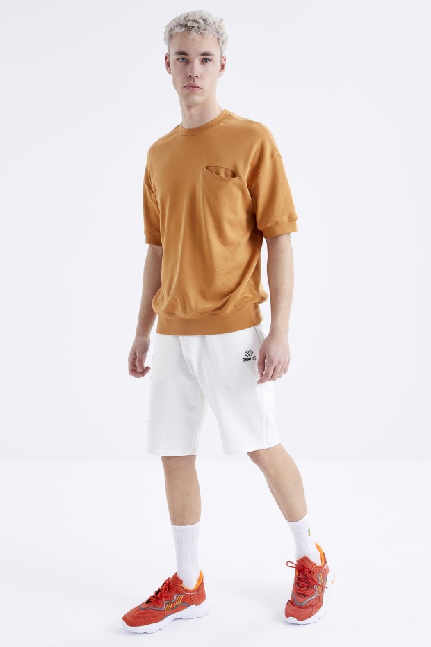 Tommy Life Ekru Yazı Nakışlı Bağcıklı Standart Kalıp Erkek Şort - 81223. 6 Tommy Life Ekru Yazı Nakışlı Bağcıklı Standart Kalıp Erkek Şort - 81223. 6