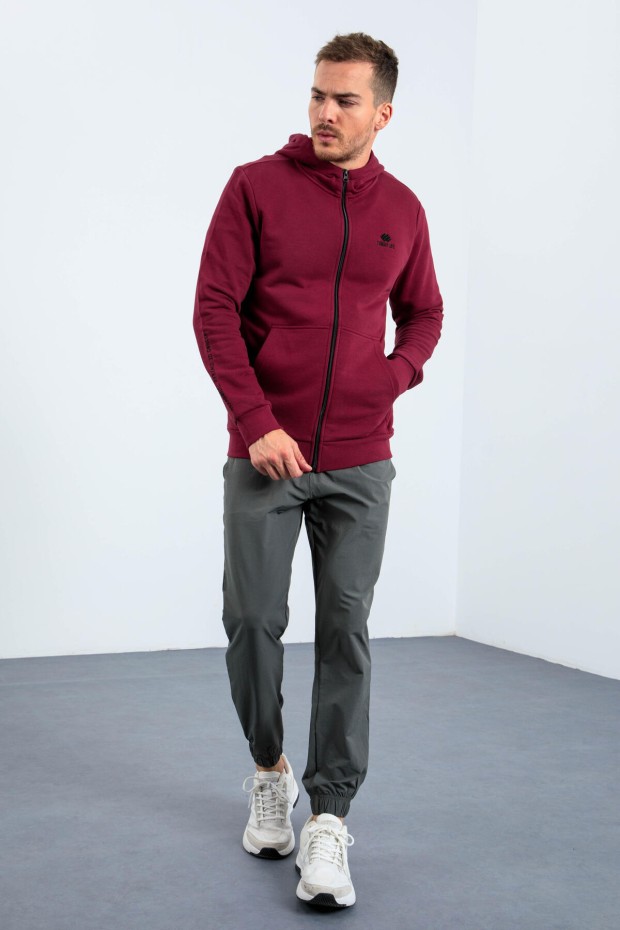 Tommy Life Erguvan Basic Kapüşonlu Rahat Form Nakış Detaylı Fermuarlı Erkek Sweatshirt - 88035. 2 Tommy Life Erguvan Basic Kapüşonlu Rahat Form Nakış Detaylı Fermuarlı Erkek Sweatshirt - 88035. 2